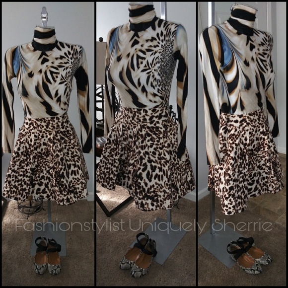SOLD. ZARA Animal Print Skirt - Picture 3 of 8